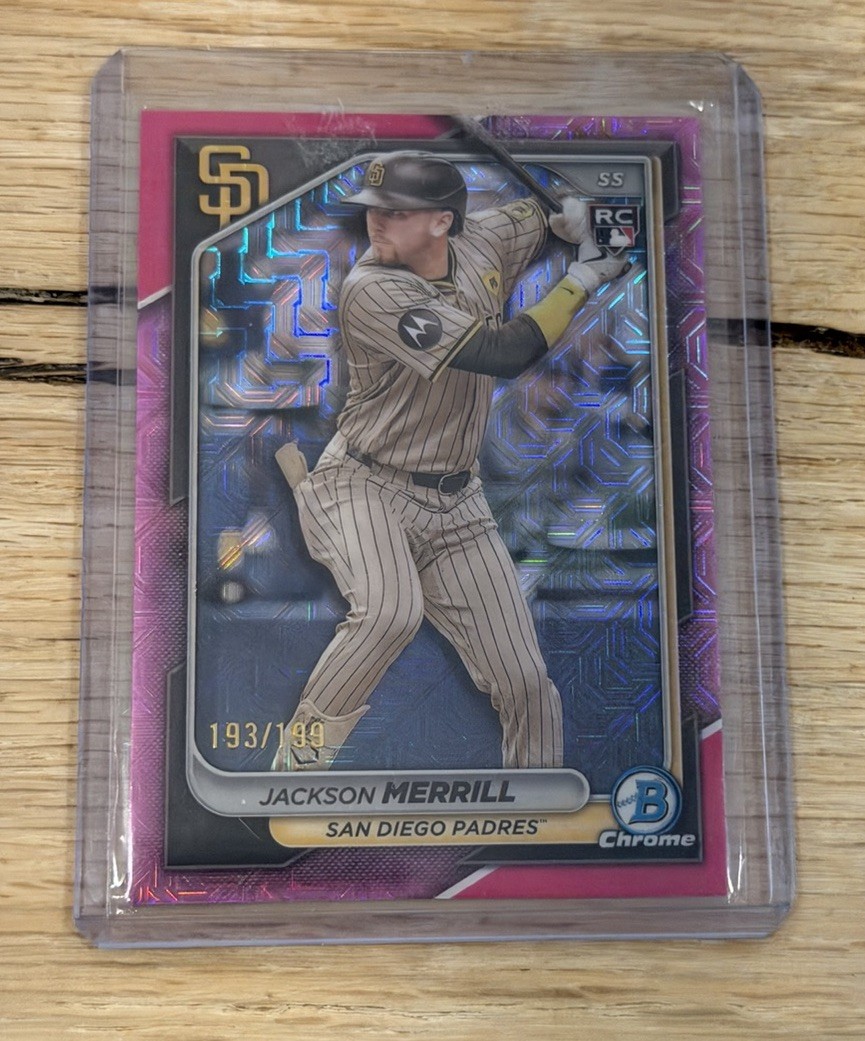 2024 Bowman Chrome Megabox Jackson Merrill Pink Mojo /199 RC Padres #27