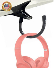 Headphone Stand with Adjustable Hook, Metal Headset Holder, Flexible Tip, Clamp-