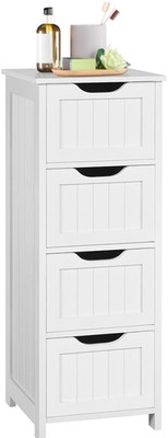 Yaheetech Badschrank, Badezimmerschrank Mit 4 Schubladen, Beistellschrank Kommod