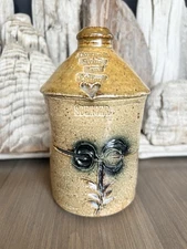 Vintage Downey Savings Bank Studio Pottery Primitive Crock 6.5” Tall (G)