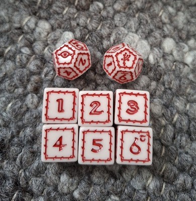 The One Ring - White Dice Set - RPG - Der Eine Ring Würfel - Unbespielt 
