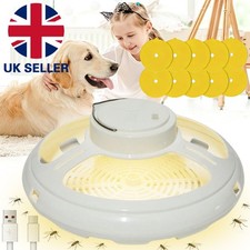 Electric Flea Trap Lamp Dome Flea Trap Insect Trap Catcher with Glue Discs White