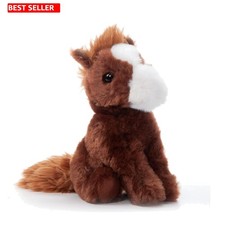 Horse Plush Stuffed Animal Plushie 6 In Brown Shaggy Tail Perky Ears Kids Gifts