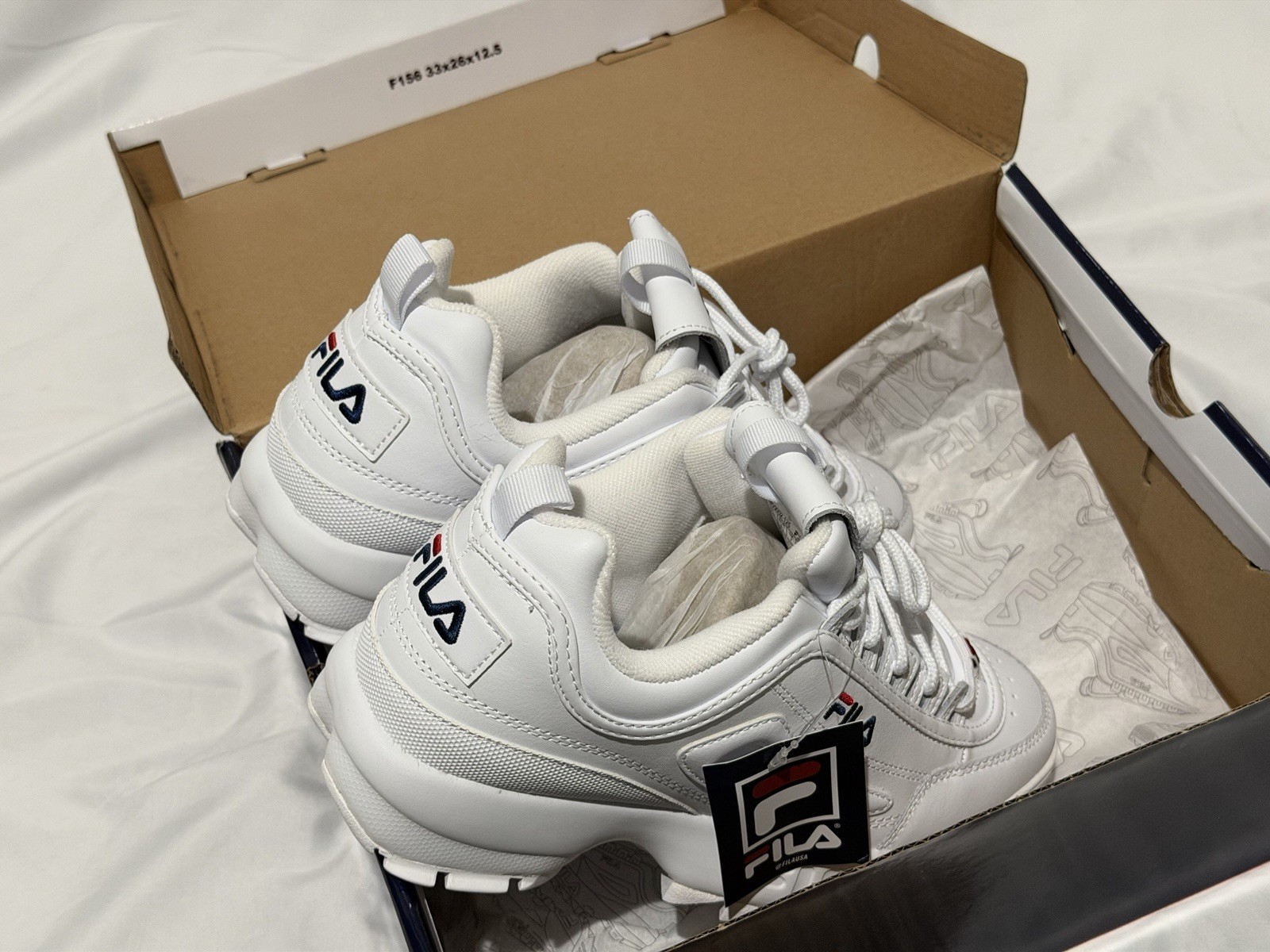 FILA Disruptor II Premium Women’s Size 9.5 White Sneakers New in Box image 7