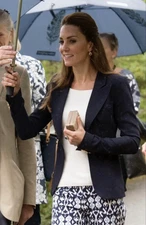 Size 6 SMYTHE Classic DUCHESS One Button Navy Blue Wool Blazer ~ Runs Small