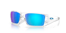 Oakley Sunglasses HELIOSTAT OO9231-0761 Clear Frame / PRIZM Sapphire POLARIZED