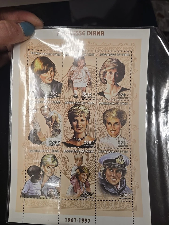 Sello Chad - Princesa Diana Nuevo Desquiciado Incluye Certificado de Autenticidad  Foto 3 de 4