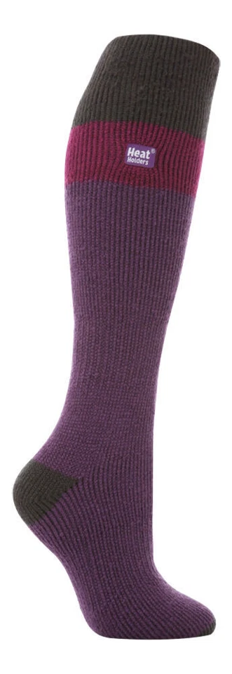 Heat Holders - Womens Ladies 2.3 tog Knee High Long Striped Thermal Ski Socks - Image 2 of 4