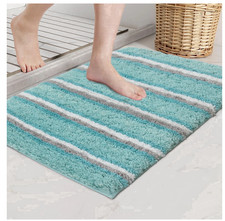 Home Weavers Microfiber Bath Rug, Non-Slip, Machine Washable, 20" x 40", Aqua