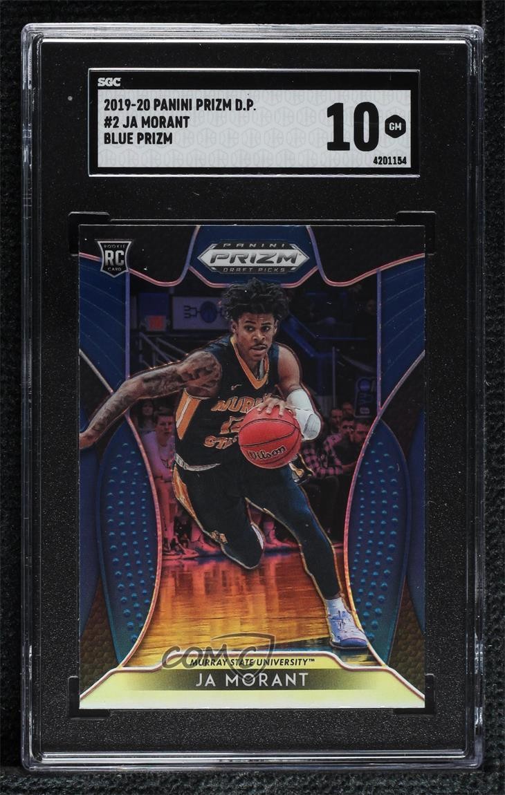 2019-20 Panini Prizm Draft Picks Blue Prizm Ja Morant #2 SGC 10 GEM 4l6