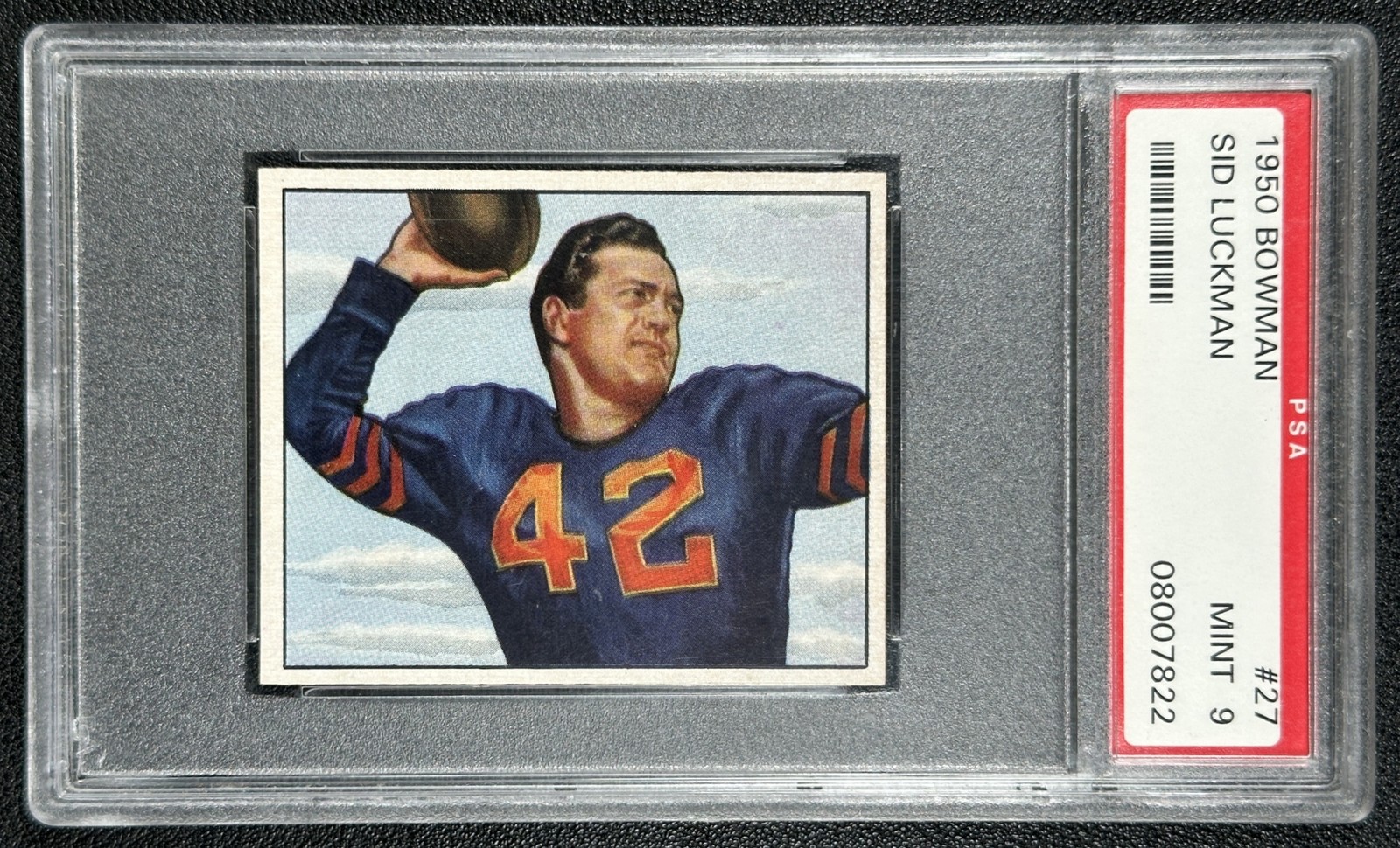 POP 8 SID LUCKMAN PSA 9 (NONE HIGHER) 1950 BOWMAN #27 BEARS MINT