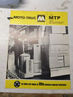 Moto-Truc Forklift Truck Specifications Parts List Manual Mtp 1965 Walkie