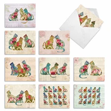 10  All Occasion Blank Cards Assortment - CATFIGURATIONS M6452OCB