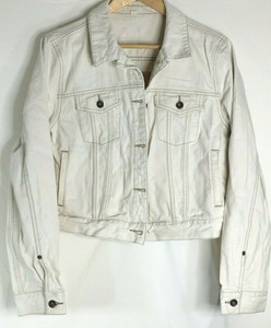 cream colored denim jacket