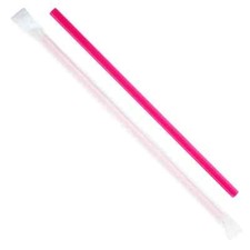 Karat 9-inch Giant Straws 8mm Paper Wrapped - Pink - 2,500 ct, C9075 Pink 