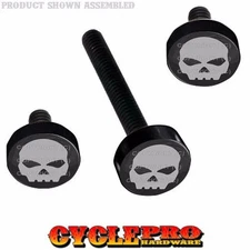 Black Billet Fairing Windshield Hardware Kit 14-Up Harley Touring Grey Skull S1