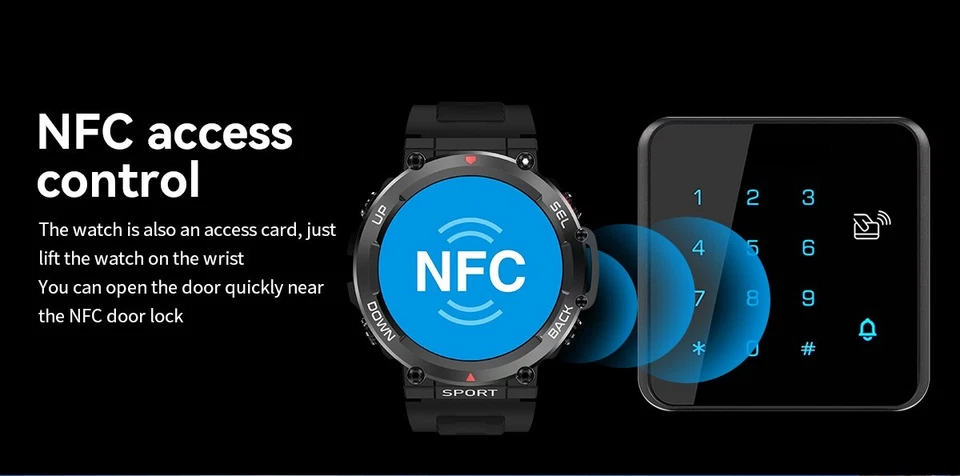 LEMFO LF33 Smart Watch NFC Voice Assistant Fitness Tracker Sport Smartwatch - Image 3 of 4