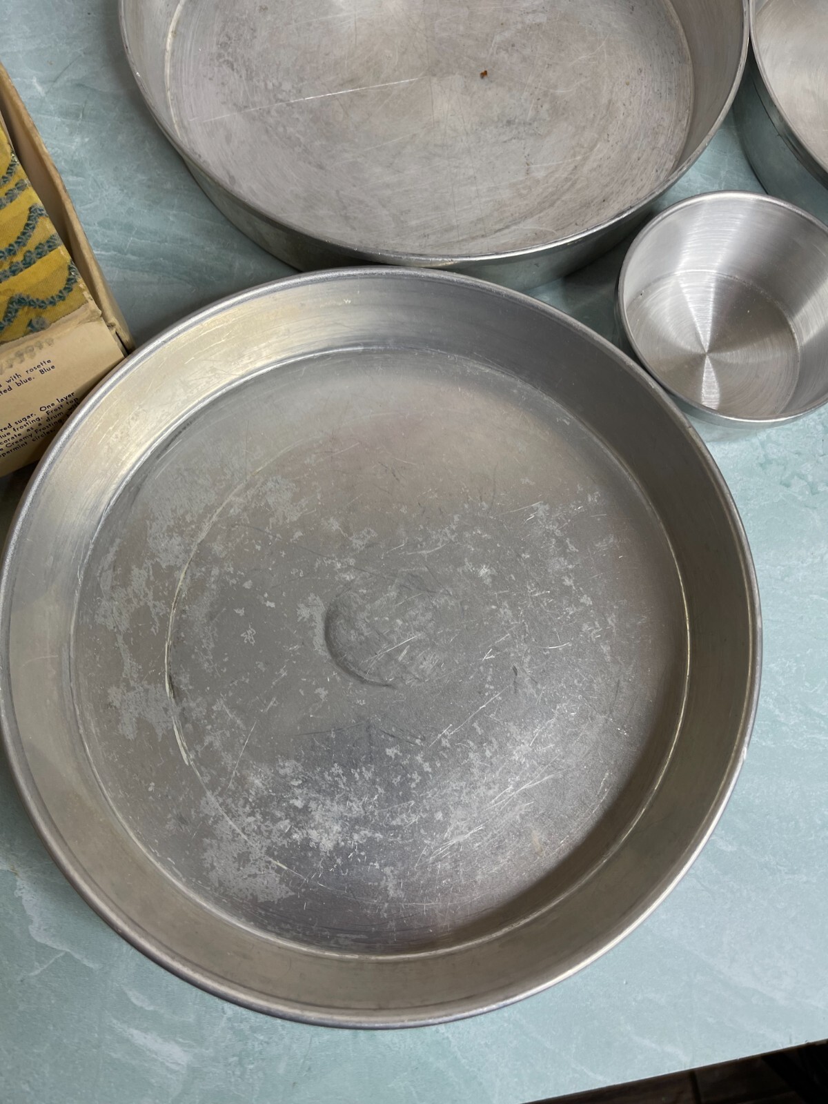 Vintage Mirro 4-tier round Cake Pan Set aluminum Party holiday READ