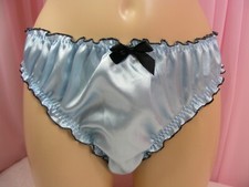 sissy panties blue satin scrunch butt mens sexy lingerie knickers