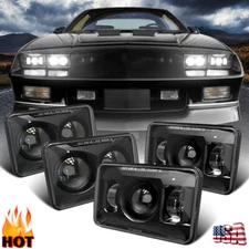 for Chevrolet Camaro Iroc-Z Z28 1982-1992 4PCS LED Projector Headlight 4x6" Lamp