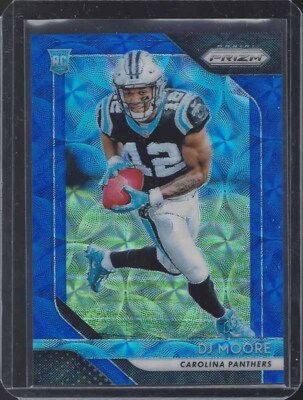 D.J. MOORE 2018 PANINI PRIZM BLUE SCOPE ROOKIE PRIZMS RC #D 58/99