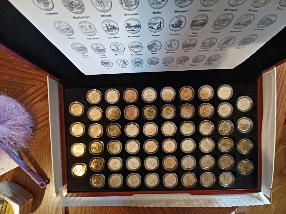 1999-2009 STATE QUARTER SET W/PLACEMENT DIAGRAM MINT
