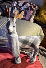 Deer Winter White Grey Glamorous Antlers Reindeer Christmas Decor