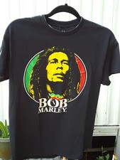 Bob Marley Reggae Zion Rootswear Black T-Shirt Men's Medium 2013 Pre-owned