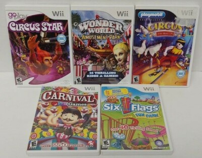5 Game Lot Nintendo Wii / Wii U~ Carnival Circus Star Six Flags
