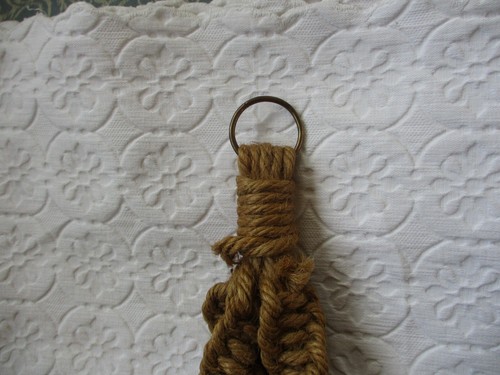 36" BOHO Chunky Macramé Plant Hanger Holder Jute Wooden Wood Beads Hippie VTG - Picture 2 of 12