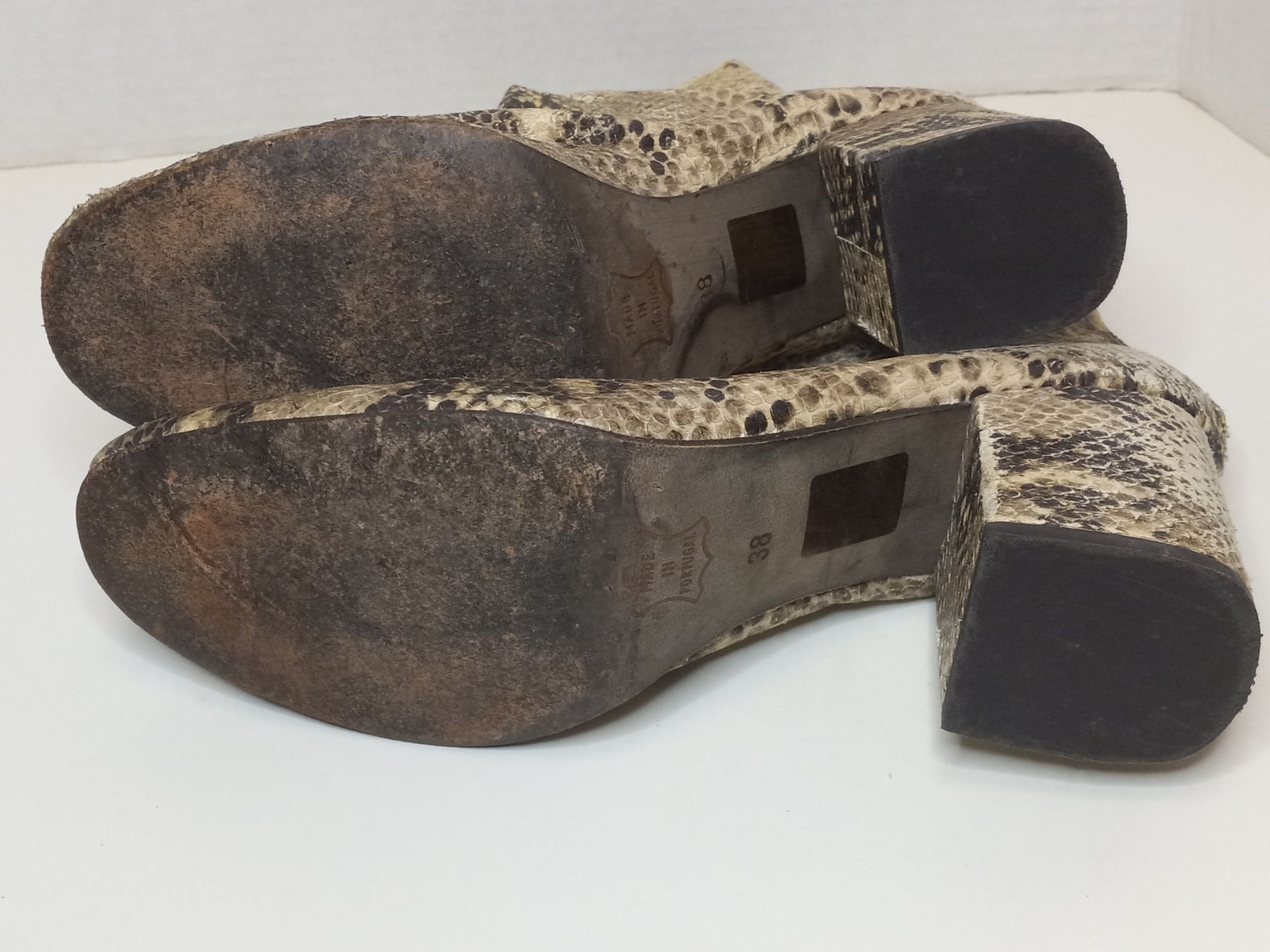 Free People 38 Snakeskin Python Ankle Zip Casual … - image 6