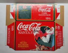 Coca Cola Christmas Santa Pack 1995 12 Pack Cans Box Unused Unglued