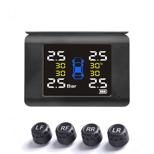 Solar USB TPMS Car Wireless Tire Temp Pressure LCD Monitoring System 4 Sensors - Bild 5 von 6