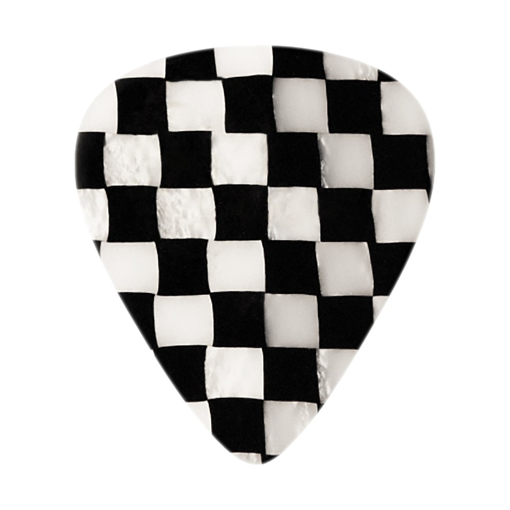 Celluloid Checkerboard Pearl Guitar Pick - 0.46 mm Light Gauge - Made In USA 351