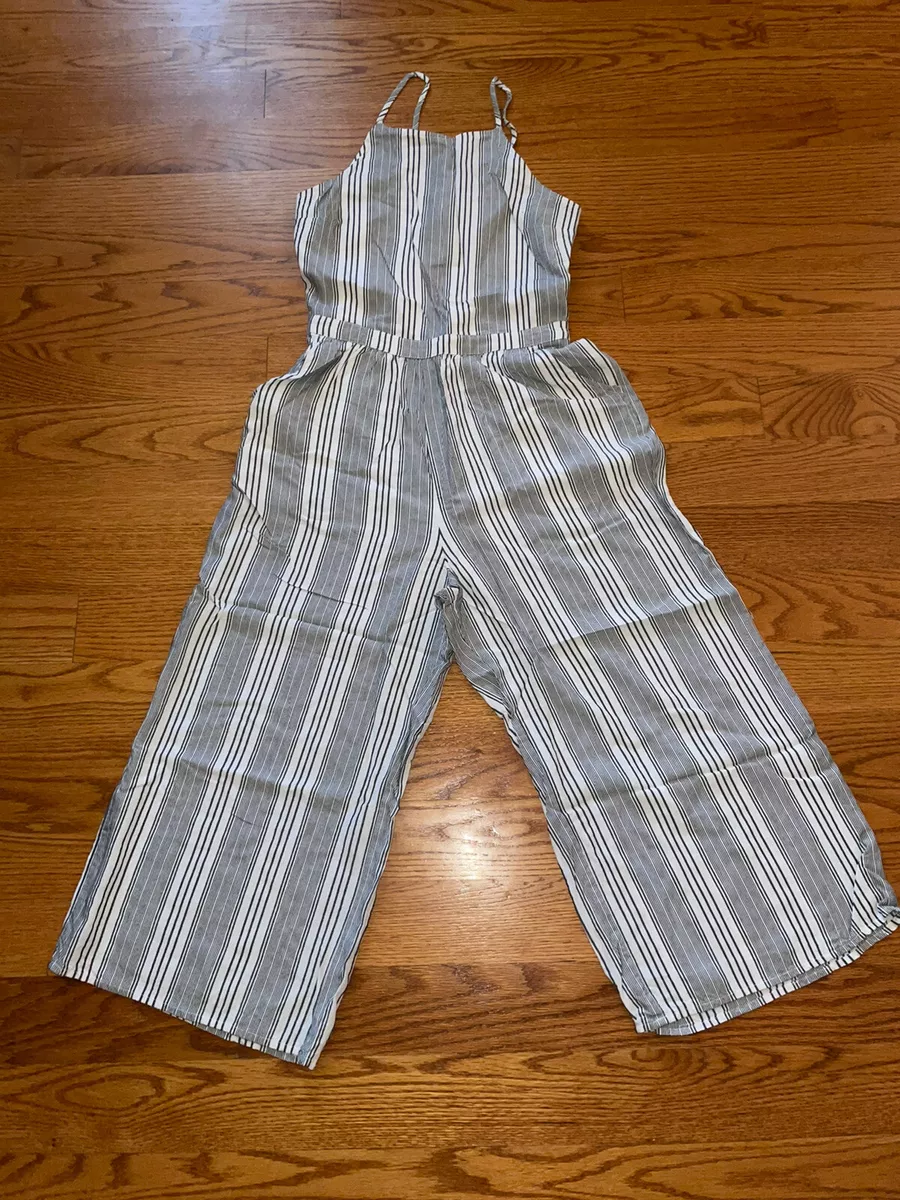 EUC Hollister Striped Jumpsuit Sz M eBay