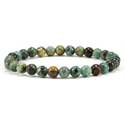 Natural 4mm African Turquoise Stone Bracelet Healing Crystal Stretch Bracelet