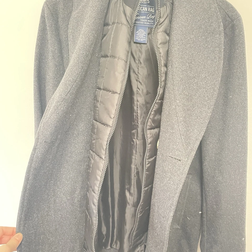 American Rag Men’s wool blend coat gray sz M - Image 4 of 4