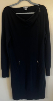 Neiman Marcus 100% Cashmere Dress M/L (see measurements) zippers knee length LS