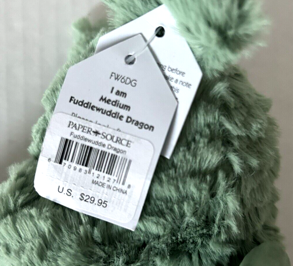 NEW JELLYCAT London Fuddlewuddle Dragon FW6DG Green Plush Stuffed