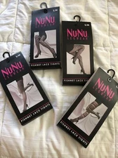 NEW Nu & Nu Legwear Fishnet Lace Tights Lot of 4 Different Patterns Size S/M