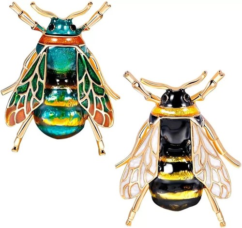 Fashion Enamel Bumble Bee Crystal Brooch Pin Costume Badge Womens Mens Jewellery - Picture 2 of 18