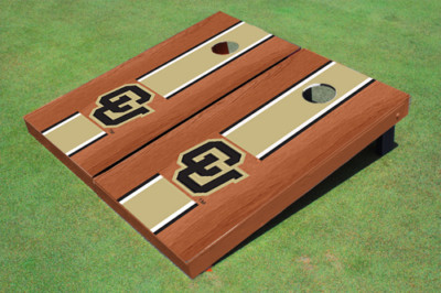 University of Colorado ''CU'' Gold Rosewood Matching Long Stripe Cornhole Boards
