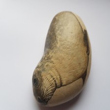 Handcrafted Seal pebble Janet Kay art paperweight wildlife sealife stone