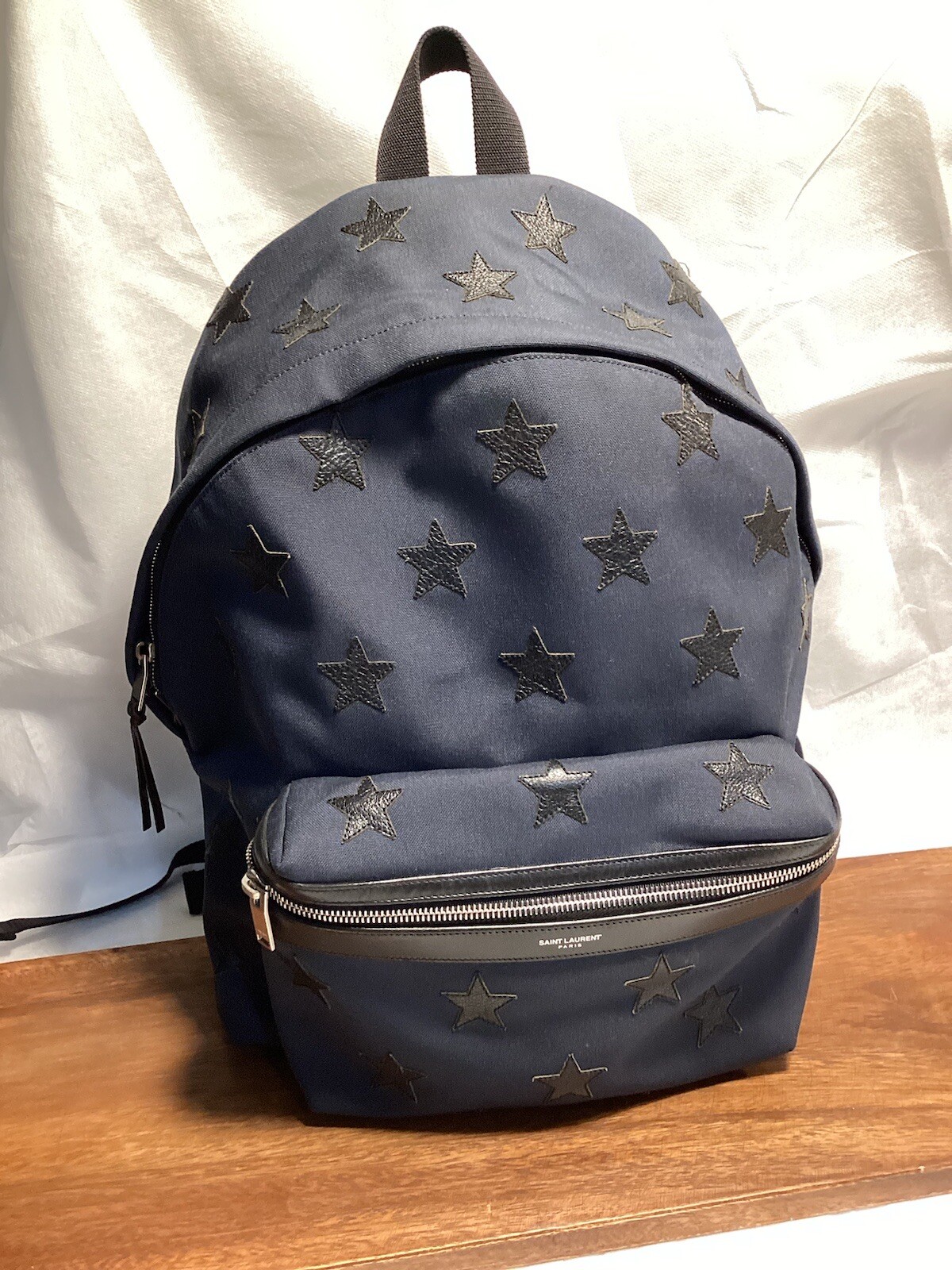 Borsa zaino Saint Laurent tela blu navy