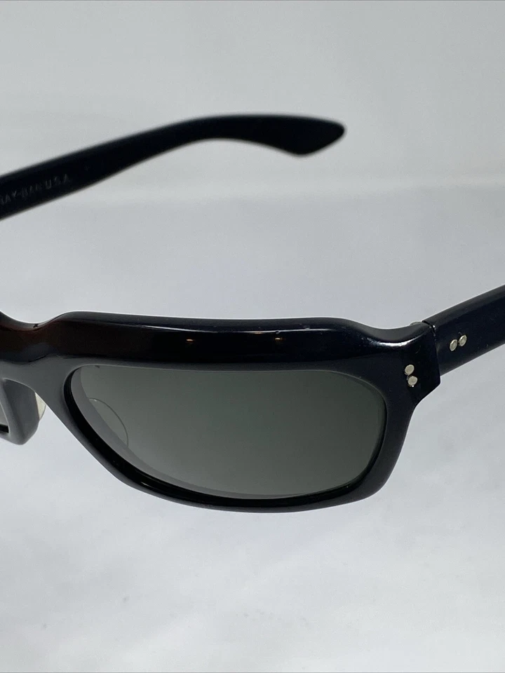 RAY-BAN CHALET B&L USA Black Wrap Vintage Sunglasses FRAME ONLY REMOVE LENSES - Image 4 of 4