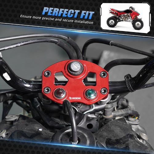 For Honda TRX450ER Key Switch & Indicator Light Mount Upper Handlebar Clamps - Picture 8 of 13