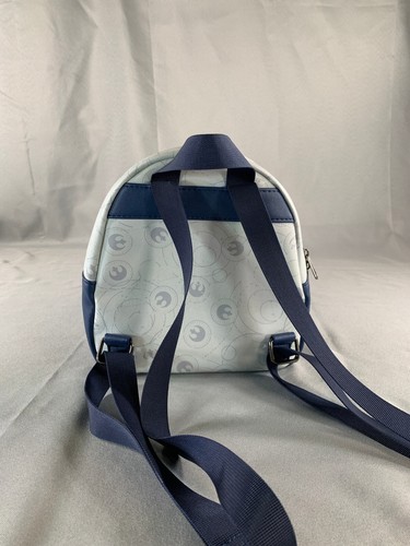Loungefly Star Wars Droid Mini Backpack Baby Yoda R2D2 BB8 Blue White NWT Cute - Picture 3 of 10