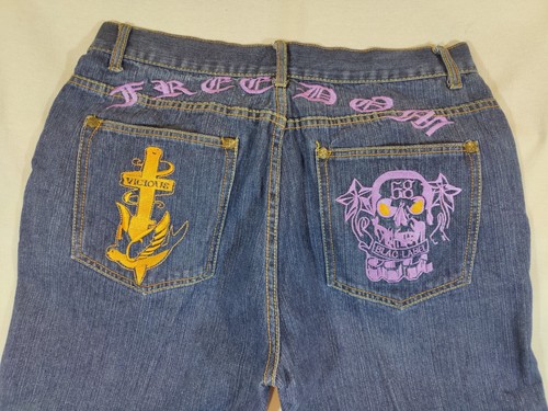 Blac Label Jeans Men 36 Straight Embroidered Hip Hop Denim Blue 100% Cotton - Picture 2 of 11