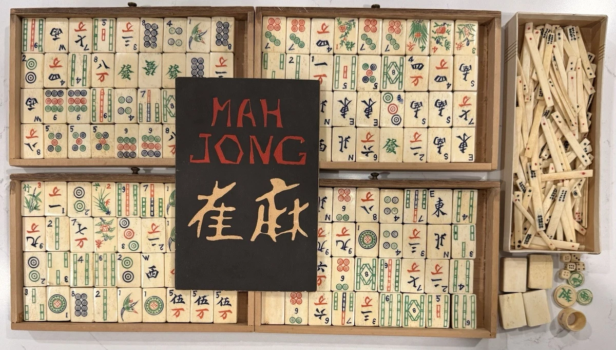 Jeu De Mahjong Ancien 1920-1925 - Pièces D'origine
