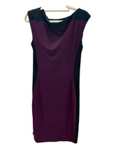 Lauren Ralph Lauren Womens Ruched Side Dress Sleeveless Purple Black Size 8